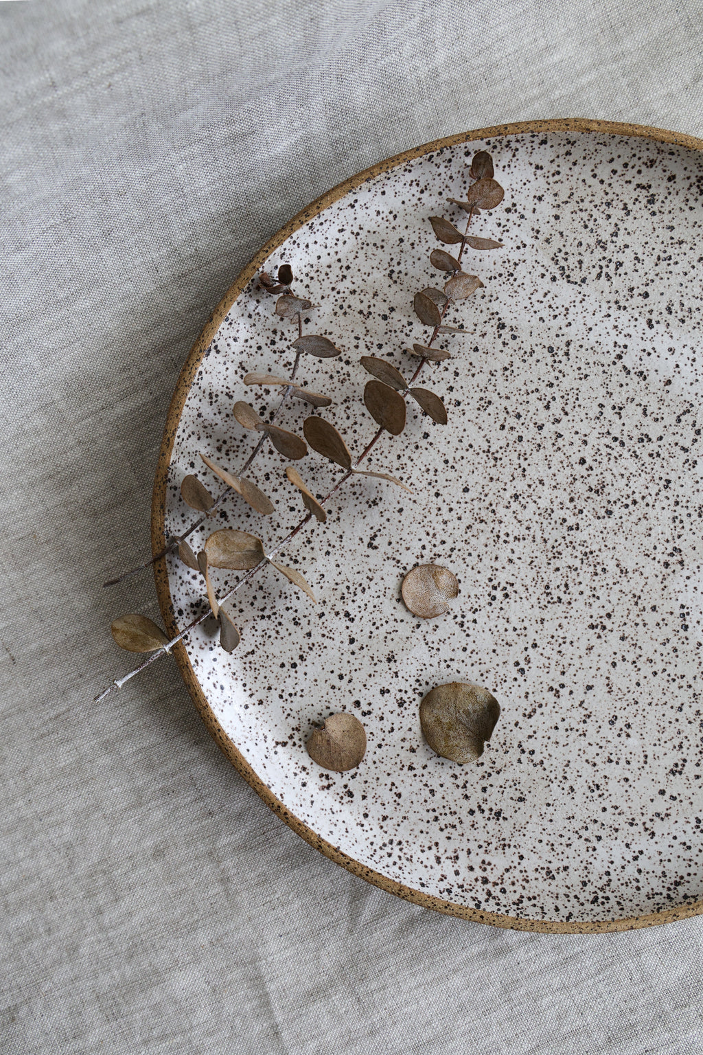 Speckled Matte White Handmade Dinner Plate, Minimalist Pottery, Ceramic, MADE TO ORDER, Dinnerware