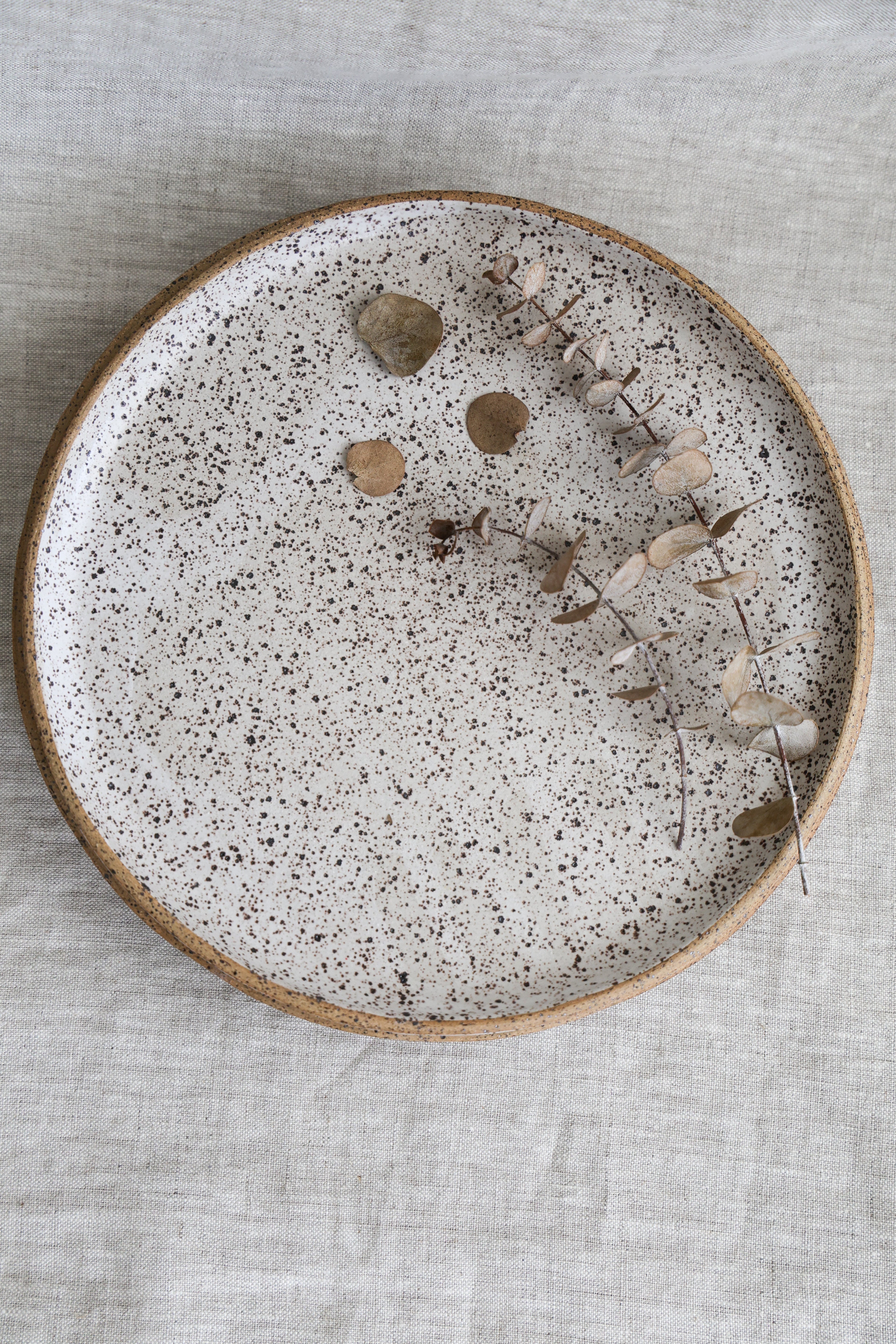 Speckled Matte White Handmade Dinner Plate, Minimalist Pottery, Ceramic, MADE TO ORDER, Dinnerware