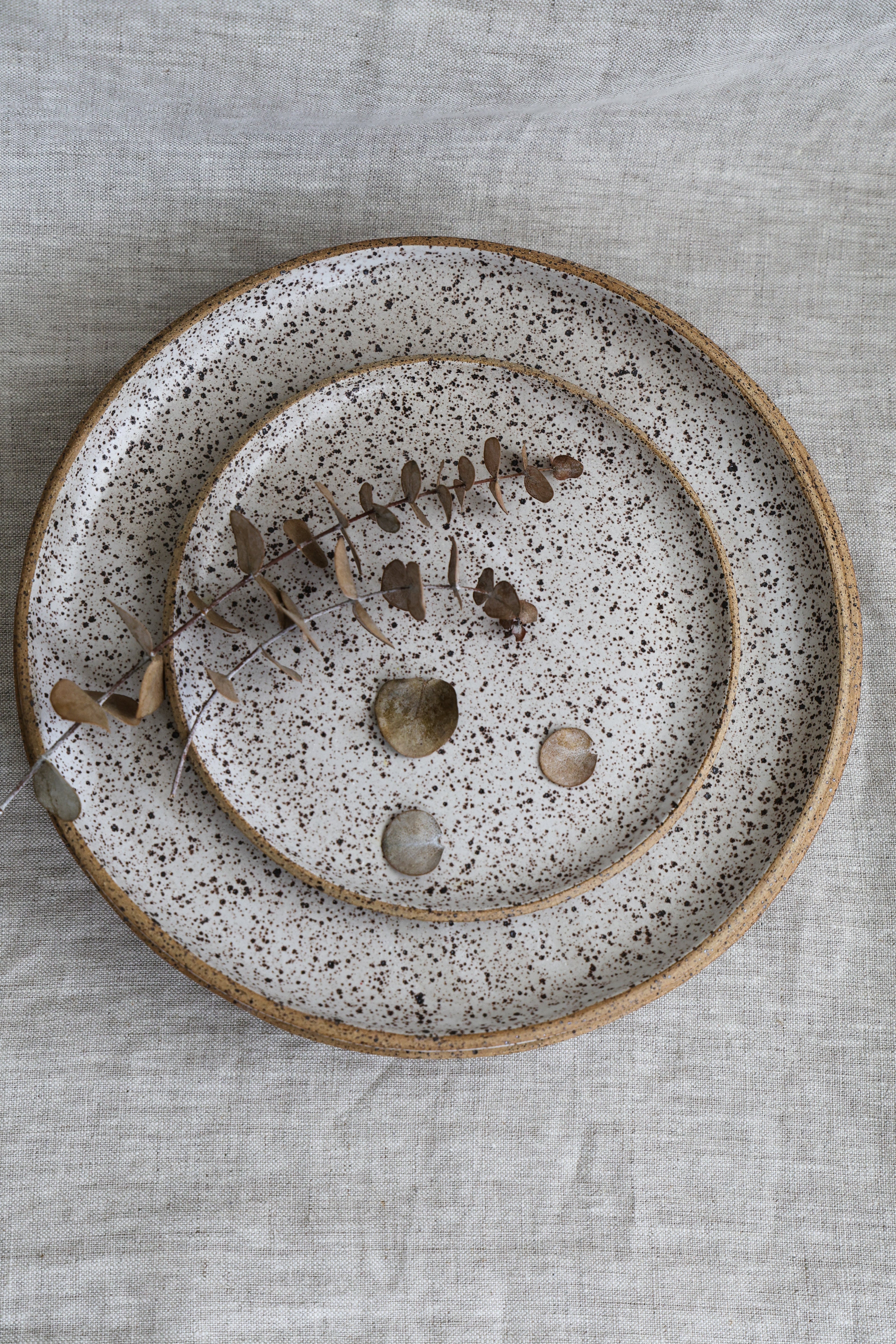 Speckled Matte White Handmade Dinner Plate, Minimalist Pottery, Ceramic, MADE TO ORDER, Dinnerware