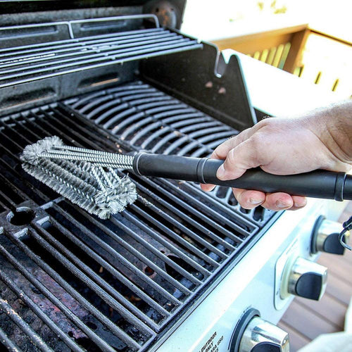 BBQ Grill Brush and Scraper Barbecue Kit Cleaning Brush Stainless Steel.